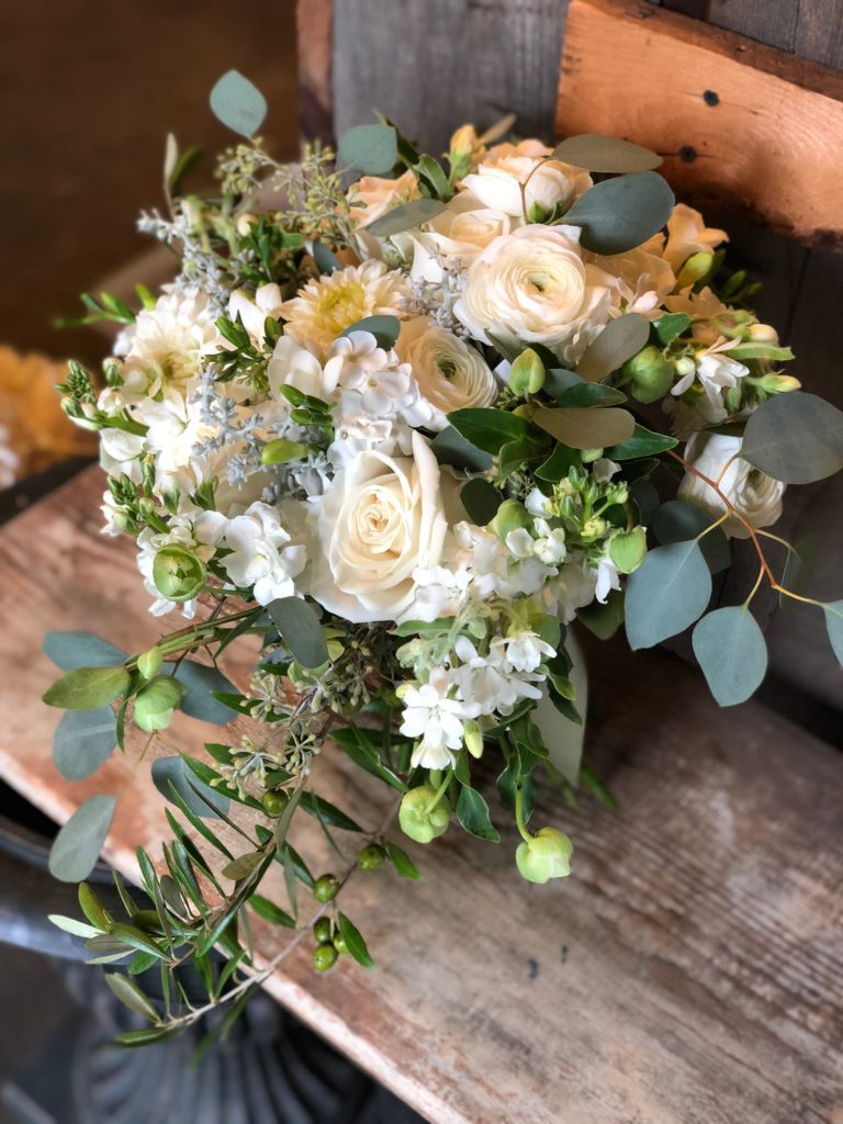 white wedding bouquet